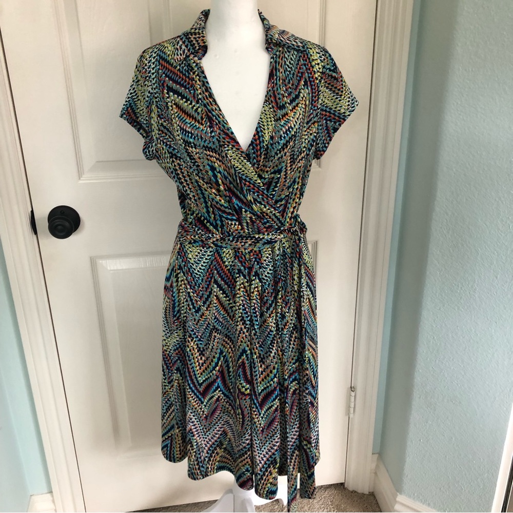Donna Ricco Multicolor Wrap Dress